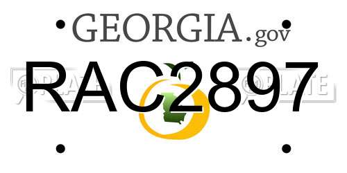 RAC2897 Georgia License Plate
