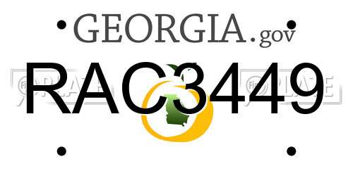 RAC3449 Georgia License Plate