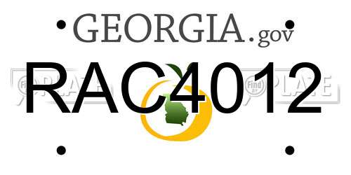 RAC4012 Georgia License Plate