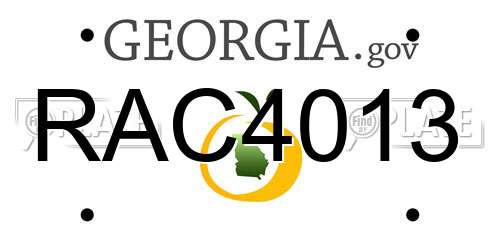 RAC4013 Georgia License Plate