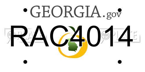 RAC4014 Georgia License Plate