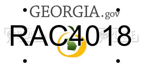 RAC4018 Georgia License Plate