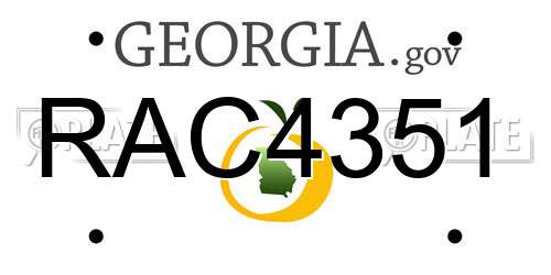 RAC4351 Georgia License Plate