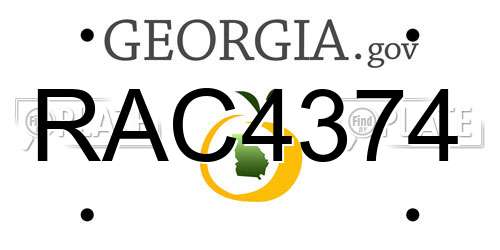 RAC4374 Georgia License Plate