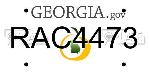 RAC4473 Georgia License Plate