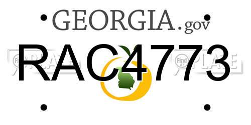 RAC4773 Georgia License Plate