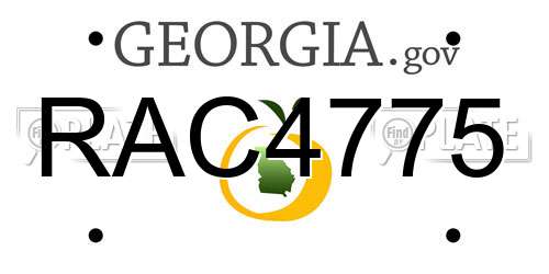 RAC4775 Georgia License Plate