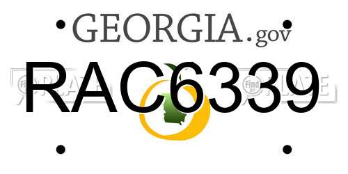 RAC6339 Georgia License Plate