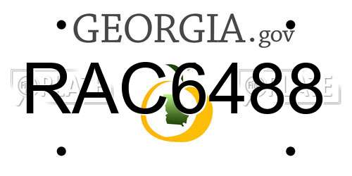 RAC6488 Georgia License Plate