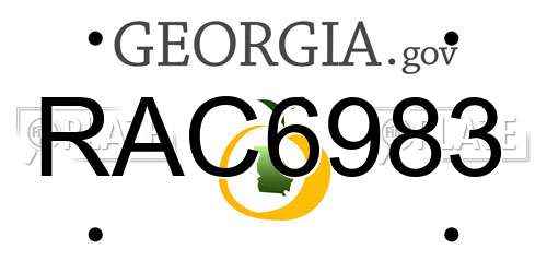 RAC6983 Georgia License Plate
