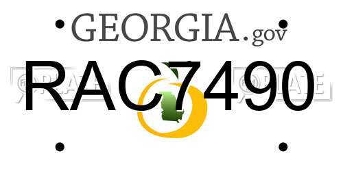 RAC7490 Georgia License Plate