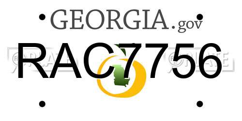 RAC7756 Georgia License Plate
