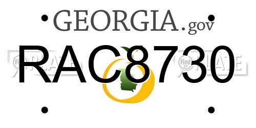RAC8730 Georgia License Plate