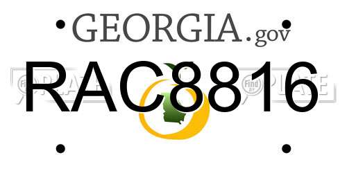 RAC8816 Georgia License Plate