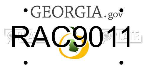 RAC9011 Georgia License Plate