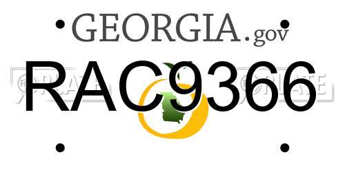 RAC9366 Georgia License Plate