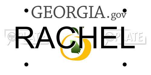 RACHEL Georgia License Plate