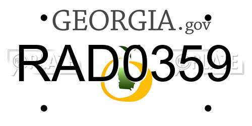 RAD0359 Georgia License Plate