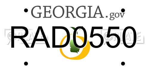 RAD0550 Georgia License Plate