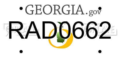 RAD0662 Georgia License Plate
