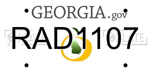 RAD1107 Georgia License Plate