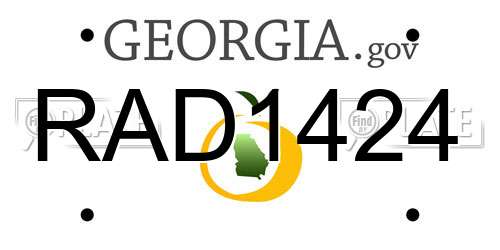 RAD1424 Georgia License Plate