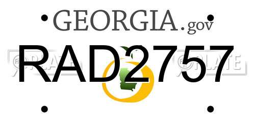 RAD2757 Georgia License Plate