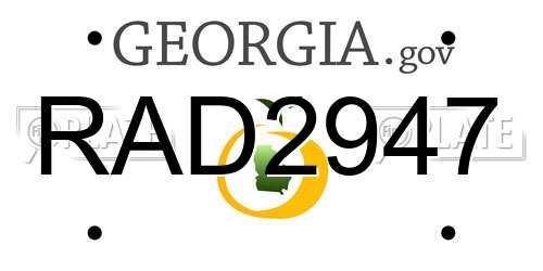 RAD2947 Georgia License Plate