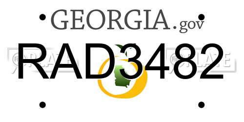 RAD3482 Georgia License Plate