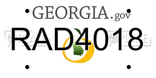 RAD4018 Georgia License Plate