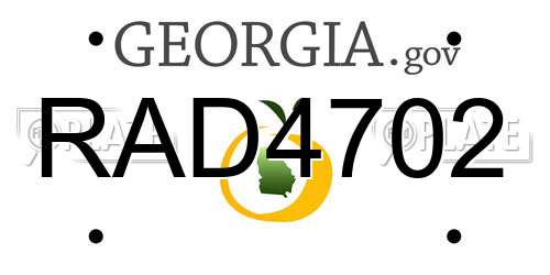 RAD4702 Georgia License Plate