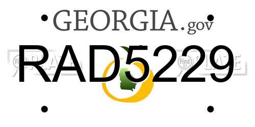 RAD5229 Georgia License Plate