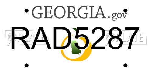 RAD5287 Georgia License Plate