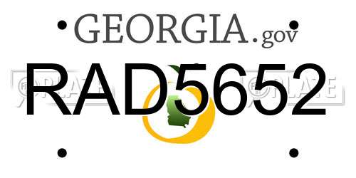 RAD5652 Georgia License Plate