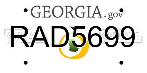 RAD5699 Georgia License Plate