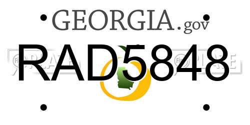RAD5848 Georgia License Plate