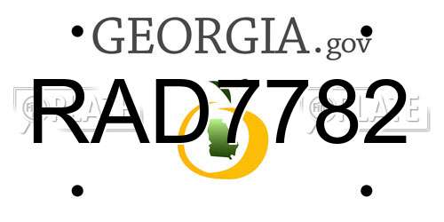 RAD7782 Georgia License Plate