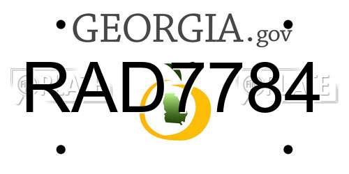 RAD7784 Georgia License Plate