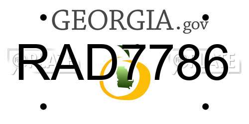RAD7786 Georgia License Plate