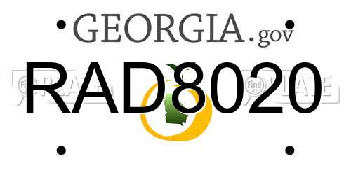 RAD8020 Georgia License Plate