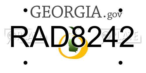 RAD8242 Georgia License Plate