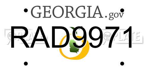 RAD9971 Georgia License Plate