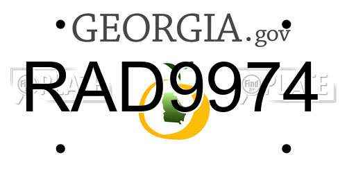 RAD9974 Georgia License Plate