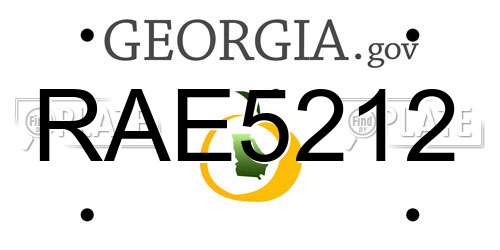 RAE5212 Georgia License Plate
