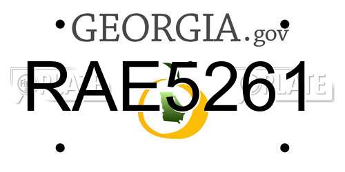RAE5261 Georgia License Plate