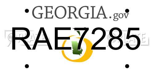 RAE7285 Georgia License Plate