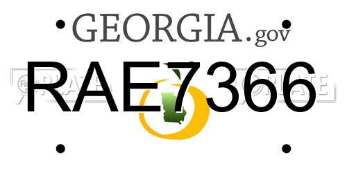 RAE7366 Georgia License Plate