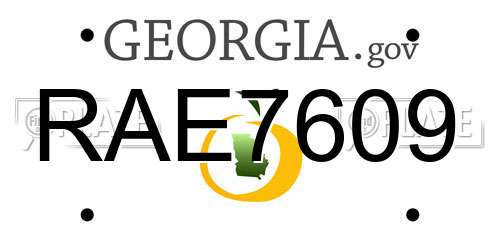 RAE7609 Georgia License Plate