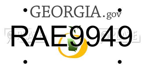 RAE9949 Georgia License Plate