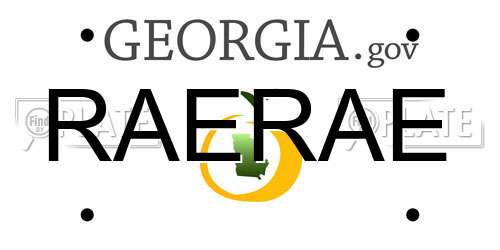 RAERAE Georgia License Plate